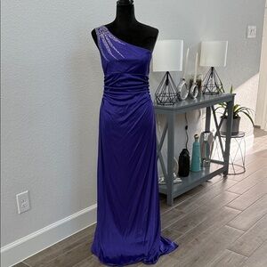 City Triangles One-Shoulder Royal Purple Evening Dress